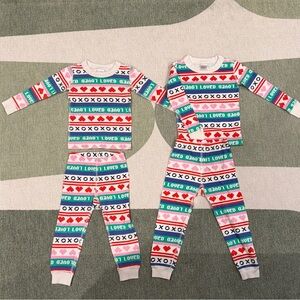 Hanna Andersson 3T4T heart Striped Pajama Set